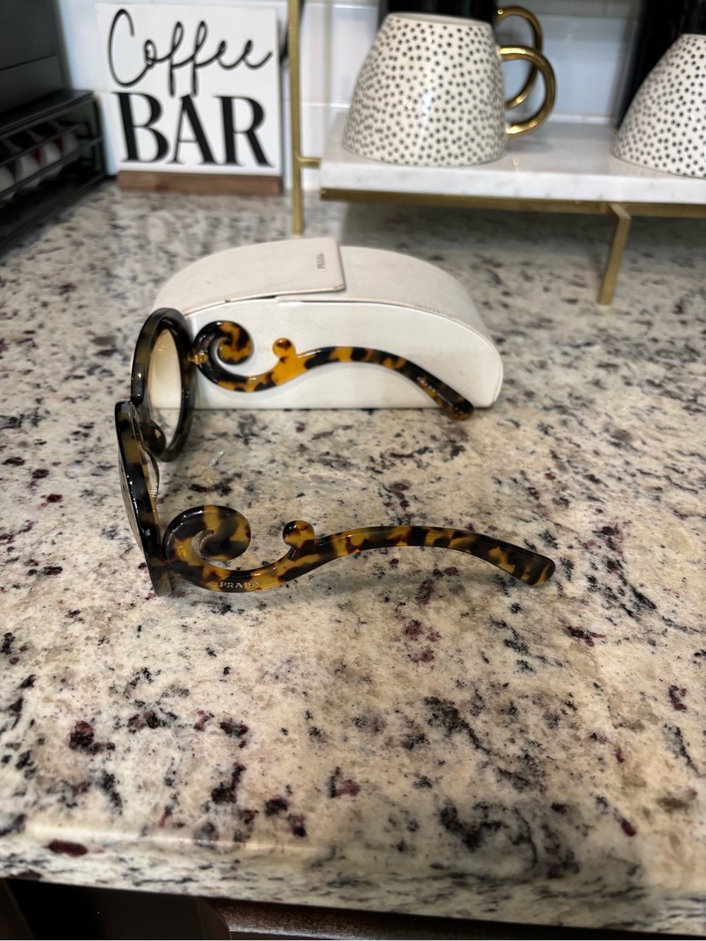 Prada Black Front Sunglasses with Tortoiseshell Arms - Picture 2 of 3